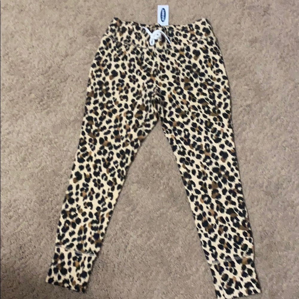 Girls Plush Cheetah Leggings